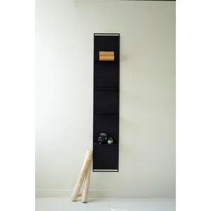 Tall Black Metal Four-Tiered Wall Shelf 3
