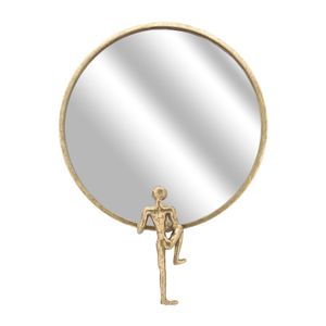 METAL, 24"H, MIRROR WITH MAN DECO, GOLD 1
