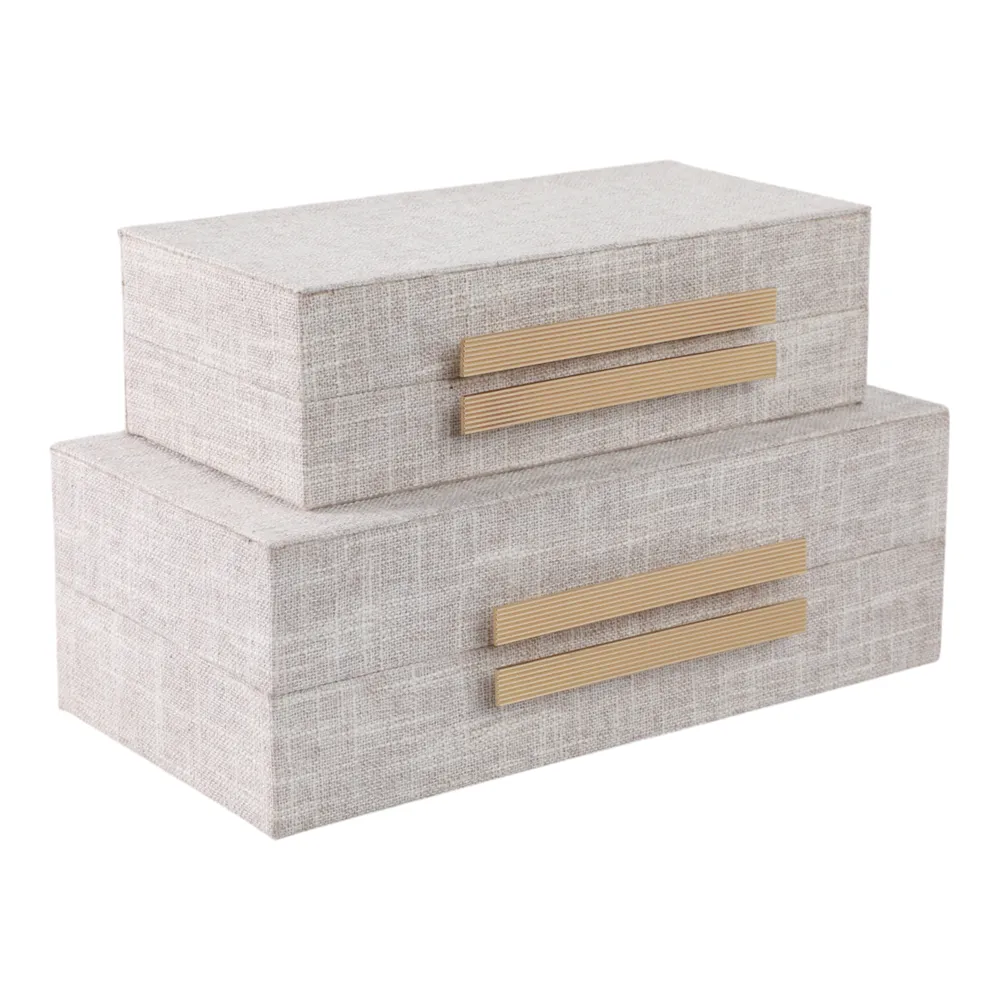 HARLANWELL SET OF 2 WHITE BOXES 5 (IN)