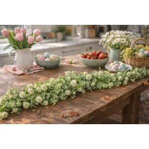 White Dandelion Garland 68in 1