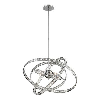 Saturn 24″ Wide 6-Light Chandelier - Chrome