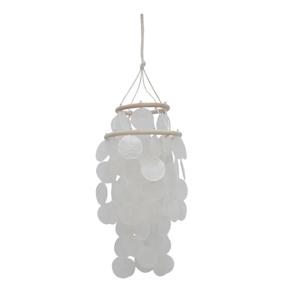 10" WHITE CAPIZ CHANDELIER