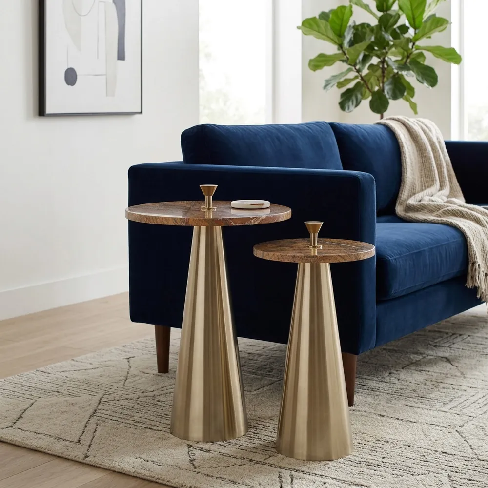 LOCHSHAW SET OF 2 GOLD TABLE 22 (IN)