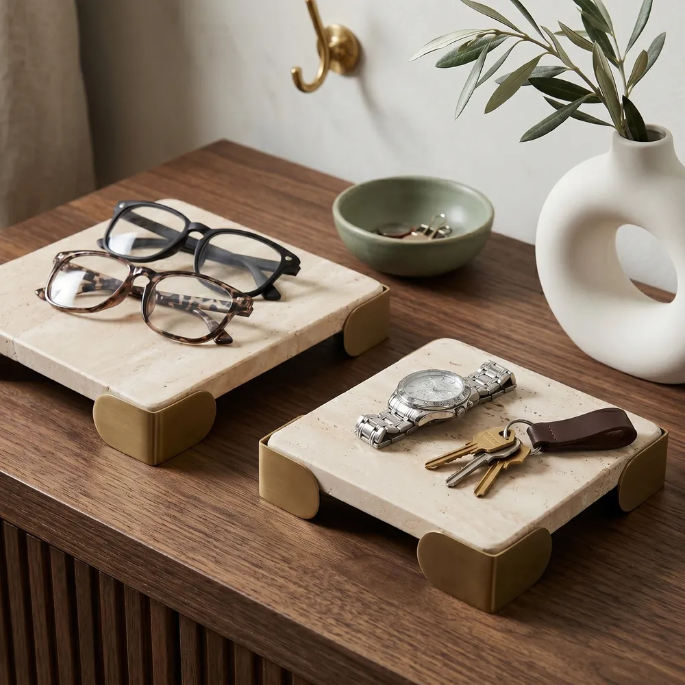 JANEVIEW SET OF 2 IVORY TRAY 2 (IN)