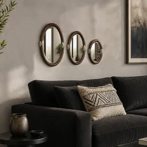 HATTONLEY SET OF 3 BROWN MIRRORS 22 (IN) 11