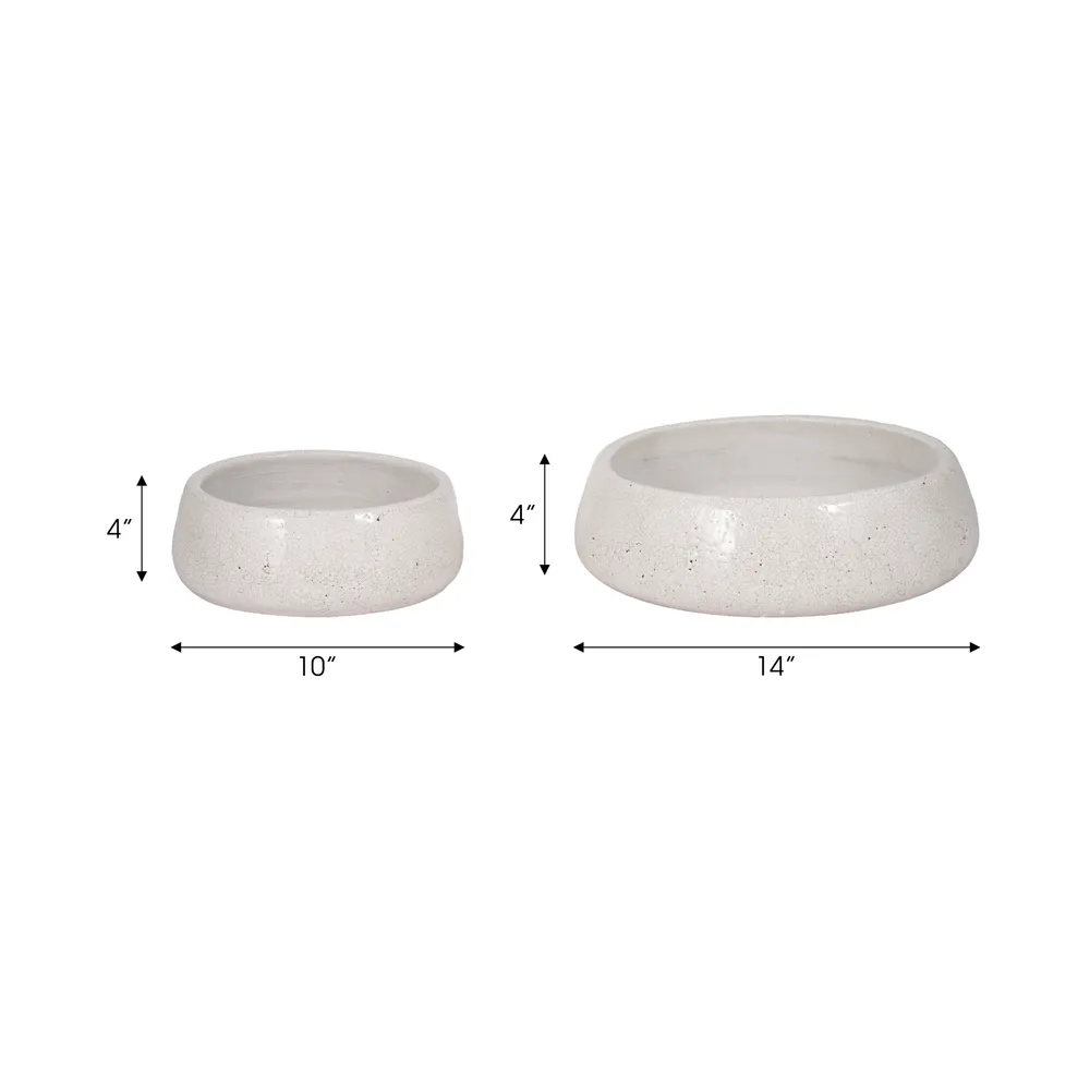 HOLLISHOLM SET OF 2 WHITE BOWLS 4 (IN)