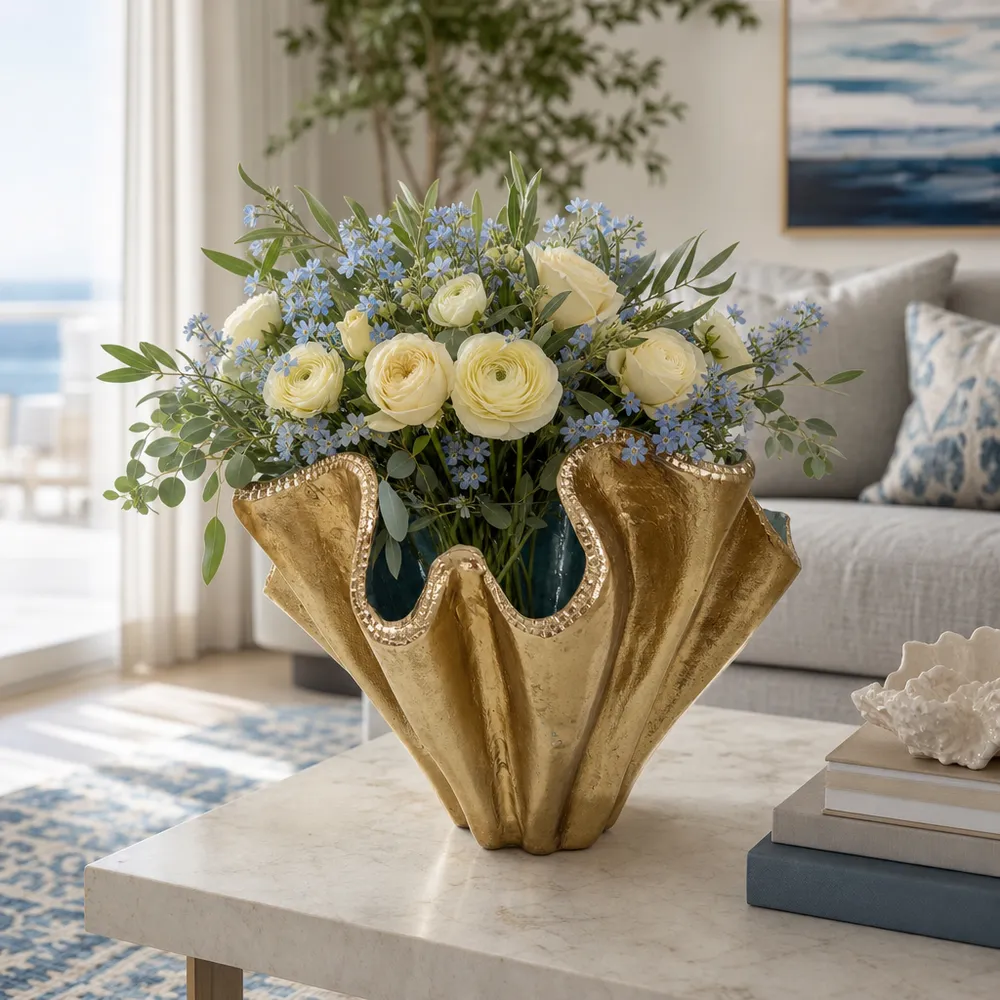 DRAYTONOAK GOLD VASE 14 (IN)