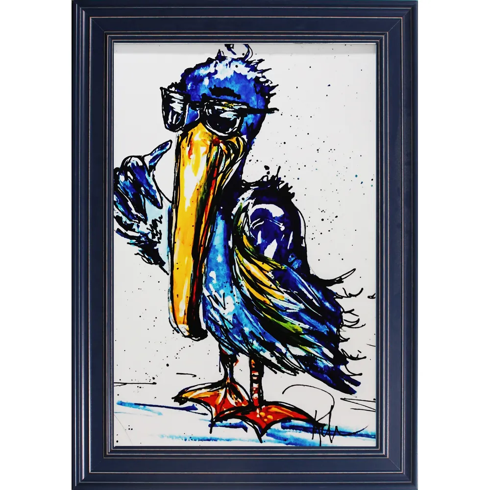 Gel Print with Dark Blue Frame
