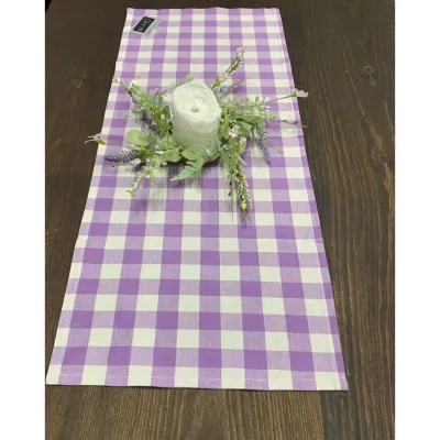 Purple Check Runner 14x56in