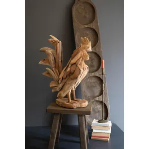 Teakwood Rooster Sculpture 1