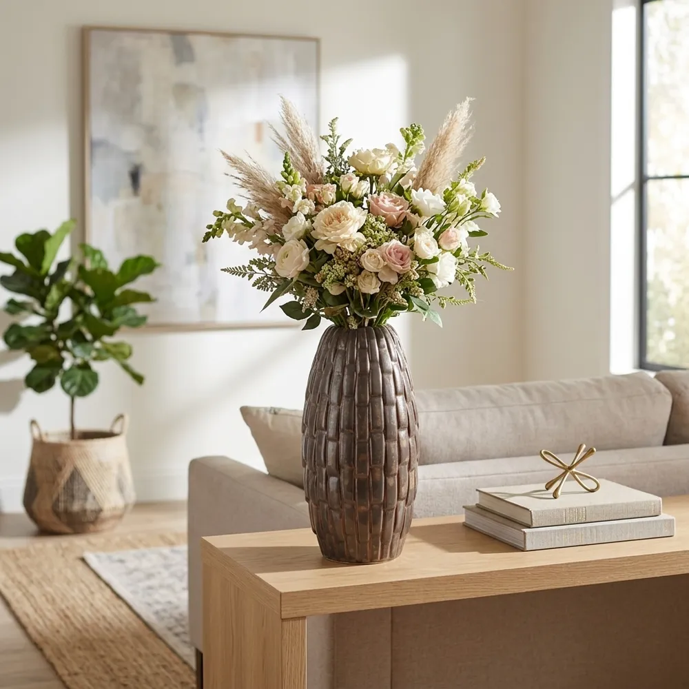 HAMDENROSE BROWN VASE 12 (IN)