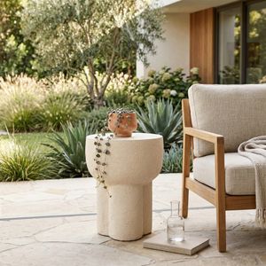 CASPERDALE WHITE GARDEN STOOL 18 (IN) 11