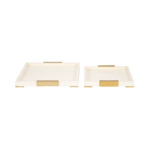 HENSONGROVE SET OF 2 IVORY TRAY 2 (IN) 5