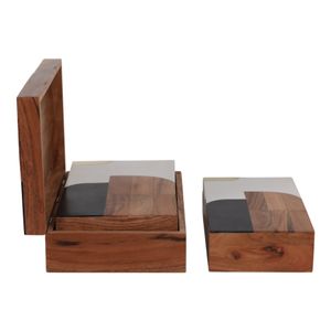 MAEBEACH SET OF 3 BROWN BOXES 4 (IN) 5