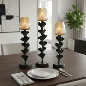 WALTONPARK SET OF 3 GRAY CANDLE HOLDER 23 (IN) 13