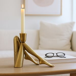 CLINTONMORE GOLD CANDLE HOLDER 6 (IN) 12