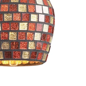 Fusion 5'' Wide 1-Light Mini Pendant - Satin Nickel with Multicolor Mosaic 4
