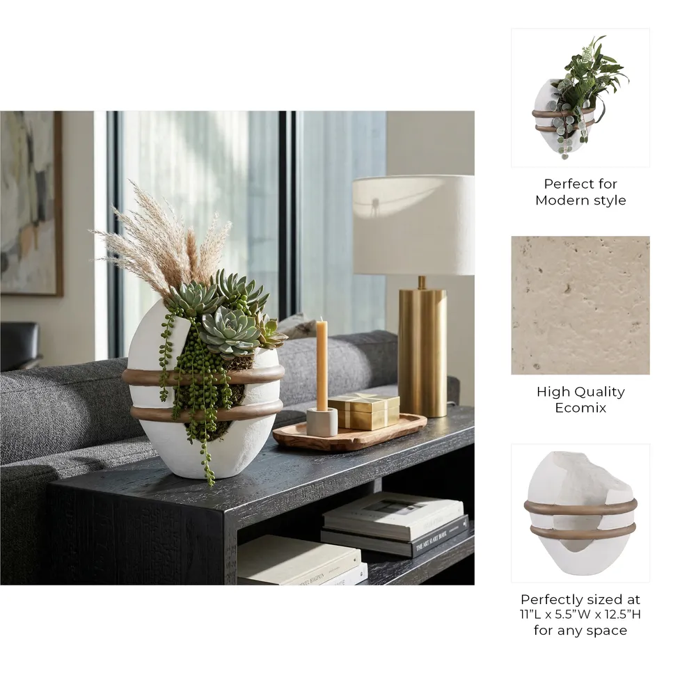 LUKETON WHITE VASE 13 (IN)