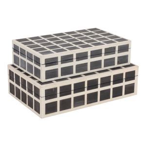 GREERCREST SET OF 2 BROWN BOXES 3 (IN) 6