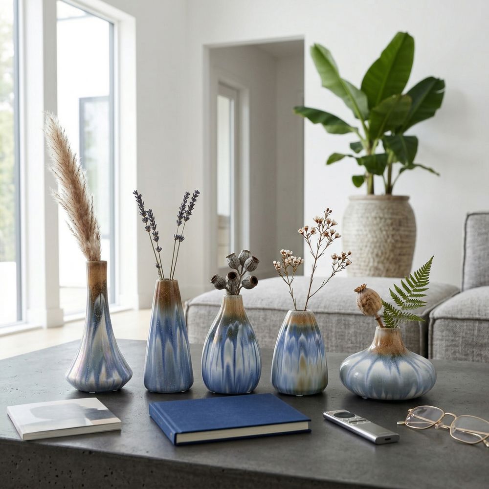 PAXTON SET OF 5 IVORY VASES 8 (IN)