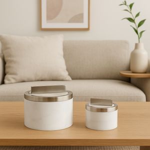 CHATHAMWORTH SET OF 2 WHITE BOXES 6 (IN) 2
