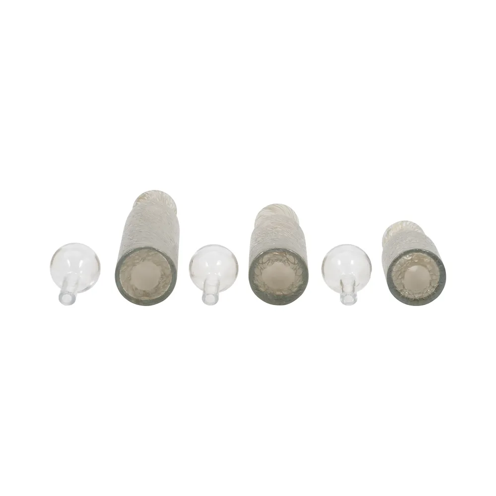 BRYNHAVEN SET OF 3 GRAY GLASS VASES 22 (IN)