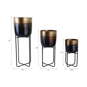 FINCHBROOK SET OF 3 GOLD PLANTER 27 (IN) 10