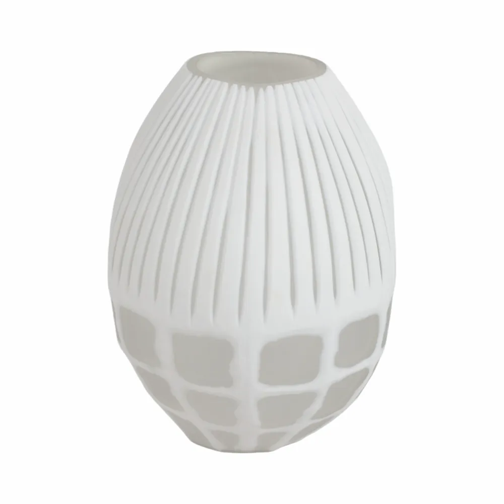 WOODSONWORTH WHITE GLASS VASE 11 (IN)
