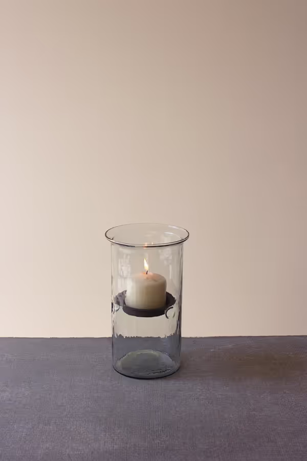 Mini Glass Candle Cylinders with Rustic Insert \ Medium