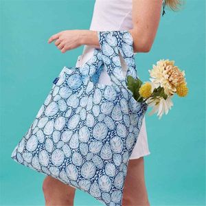 Coral Garden blu Reusable Shopping Bag 8