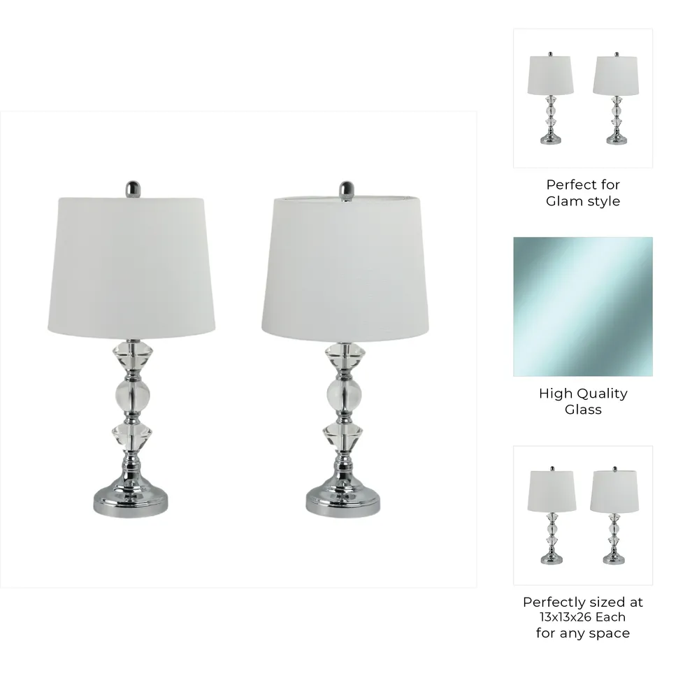 BISHOPHOLM SET OF 2 SILVER LAMPS 26 (IN)