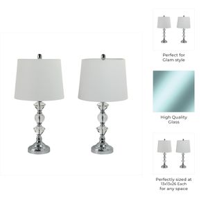 BISHOPHOLM SET OF 2 SILVER LAMPS 26 (IN) 9