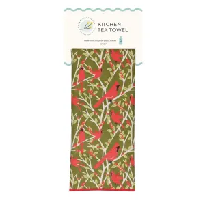 Red Cardinals Eco Kitchen Tea Towel 6