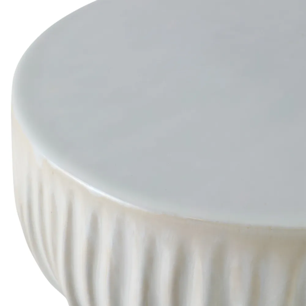 LEONAMILL WHITE GARDEN STOOL 19 (IN)