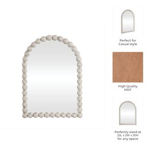 22X30 LARGE KNOBBY ARCH MIRROR, WHITE 9