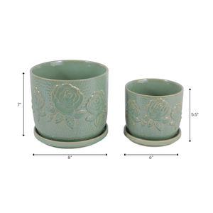 HOBARTGATE SET OF 2 GREEN PLANTER 7 (IN) 10