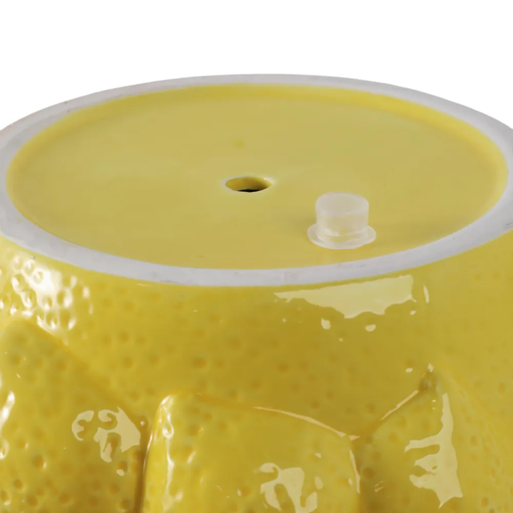 8" LEMONS FLOWER POT, YELLOW