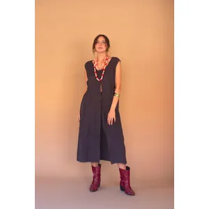 Sleeveless Split-Front Tunic / Midnight 6