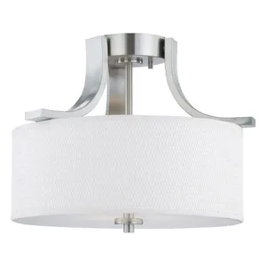 Pendenza 15.25'' Wide 2-Light Semi Flush Mount - Brushed Nickel 1