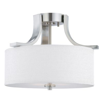 Pendenza 15.25'' Wide 2-Light Semi Flush Mount - Brushed Nickel
