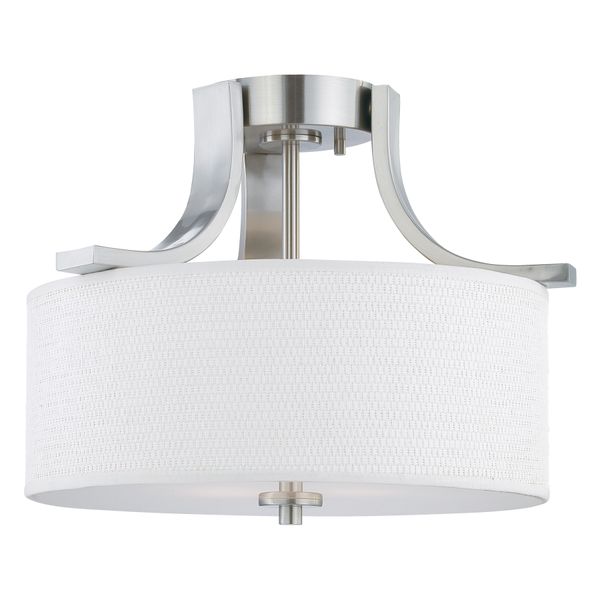 Pendenza 15.25'' Wide 2-Light Semi Flush Mount - Brushed Nickel