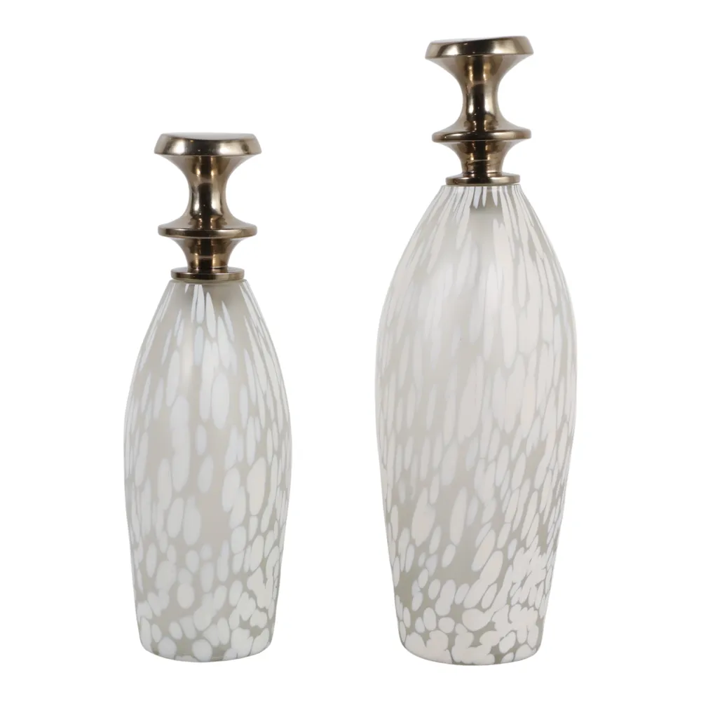 SLATETON SET OF 2 WHITE JARS 13 (IN)