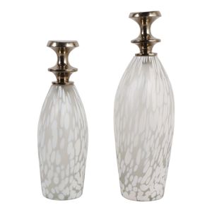 SLATETON SET OF 2 WHITE JARS 13 (IN) 7