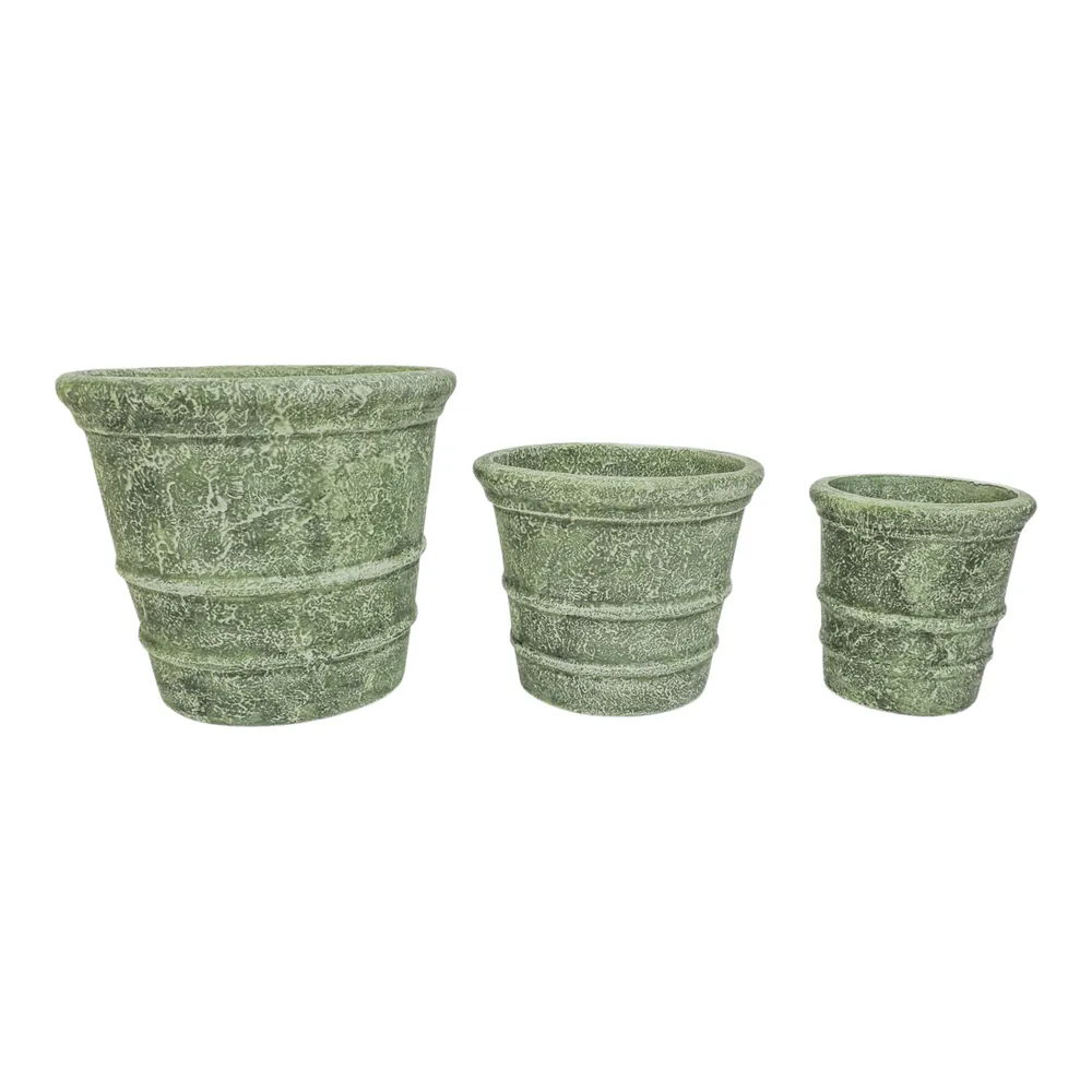DORSETWELL SET OF 3 GREEN PLANTER 13 (IN)