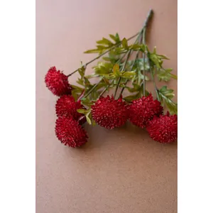 Bundle of 7 Artificial Red Ball Dahlias 6
