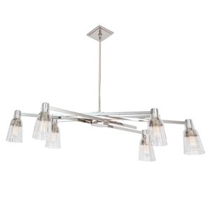 Carnival 49.5'' Wide 6-Light Chandelier - Polished Nickel 1