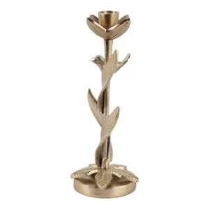 HOLLYMOOR GOLD CANDLE HOLDER 9 (IN) 5