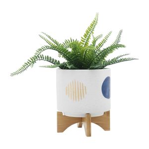 BLAINEWICK SET OF 2 WHITE PLANTER 11 (IN) 4