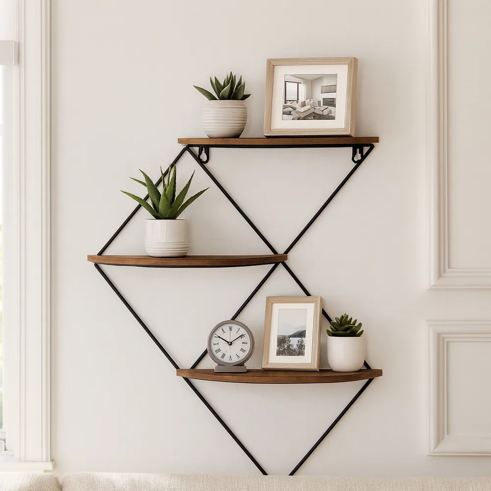 WALTBEACH BROWN WALL SHELF 21 (IN)