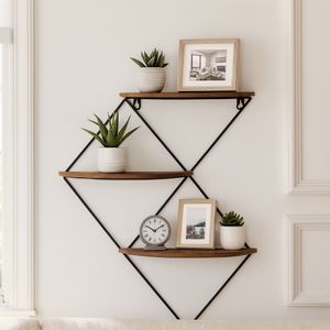 WALTBEACH BROWN WALL SHELF 21 (IN) 10